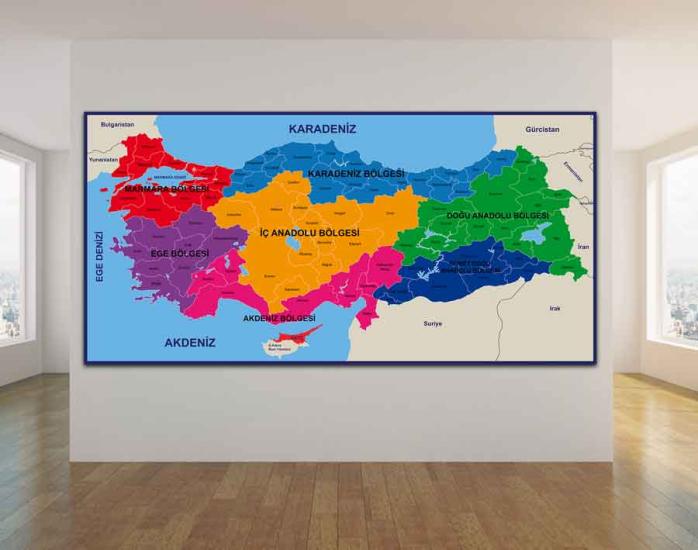 Türkiye Bölgeler Haritası Okul Posteri