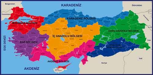 Türkiye Bölgeler Haritası Okul Posteri