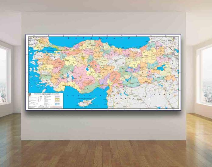 Türkiye Mülki İdare Bölümleri Haritası Okul Posteri