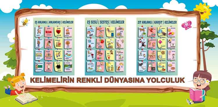 Kelimelerin Renkli Dünyasına Yolculuk Okul Posteri