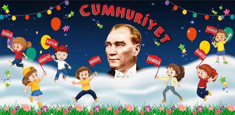 29 Ekim Cumhuriyet Bayramı Okul Panosu Posteri