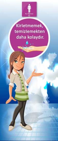 Kız Öğrenci Tuvaleti Kapı Giydirme