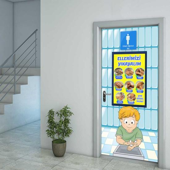 Erkek Öğrenci Tuvaleti Kapı Giydirme