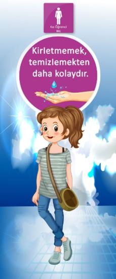 Kız Öğrenci Tuvaleti Kapı Giydirme