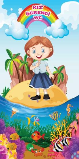 Kız Öğrenci Tuvaleti Kapı Giydirme