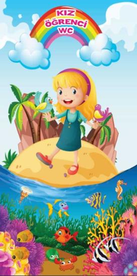 Kız Öğrenci Tuvaleti Kapı Giydirme