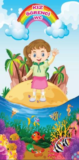 Kız Öğrenci Tuvaleti Kapı Giydirme