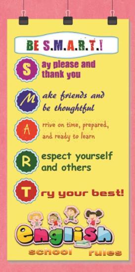 Okul Kuralları İngilizce İlkokul Kapı Giydirme