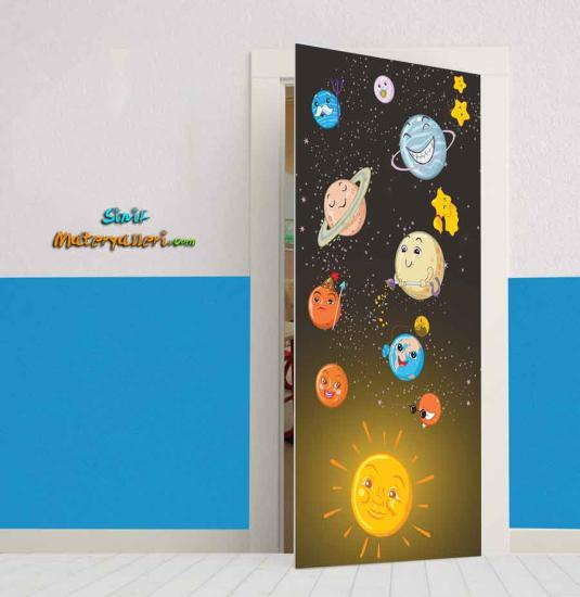 Sevimli Gezegenler İlkokul Kapı Giydirme
