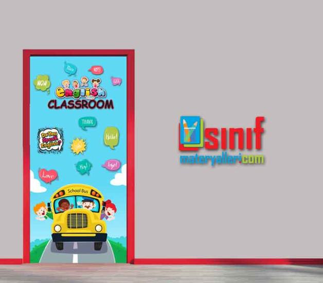 English Classroom Okul Kapı Giydirme