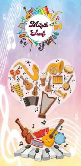 Müzik Sınıfı Okul Kapı Giydirme