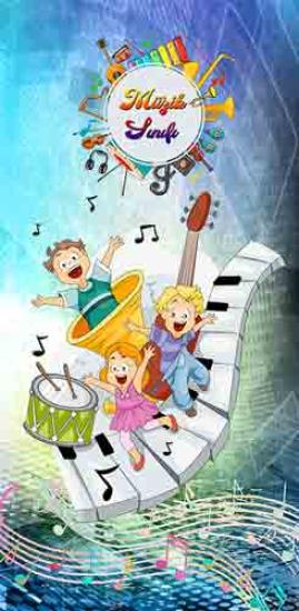 Müzik Sınıfı Okul Kapı Giydirme