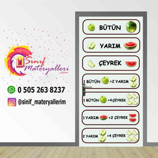 Yarım Bütün Çeyrek Matematik Kapı Giydirme