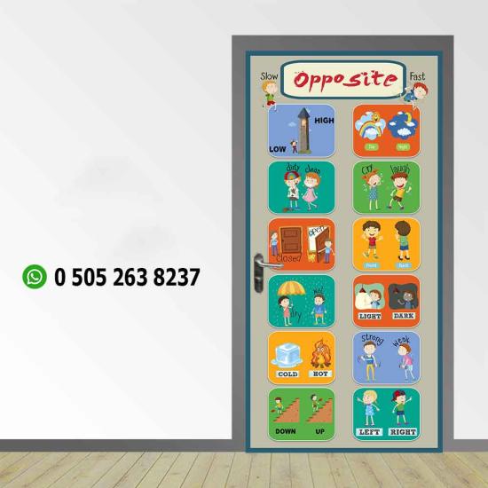 İngilizce Opposite Okul Kapı Giydirme