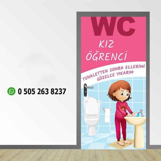 Kız Öğrenci Tuvaleti Kapı Giydirme 13