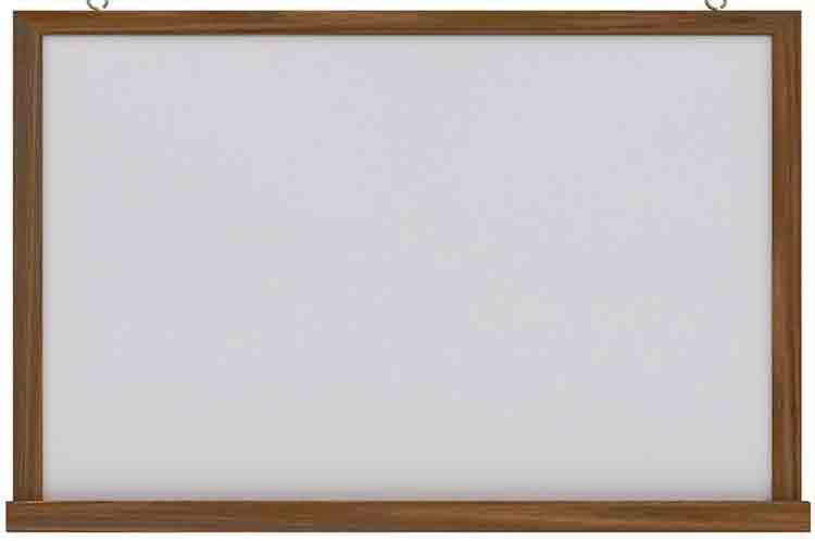 Nostalji Lüks Ahşap Çerçeveli Duvara Monte Beyaz Yazı Tahtası