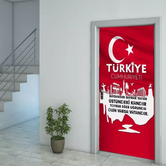 Türk Bayrağı Kapı Giydirme