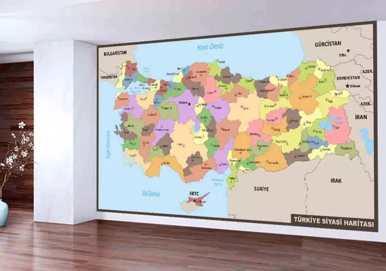 Türkiye Siyasi Haritası Okul Posteri