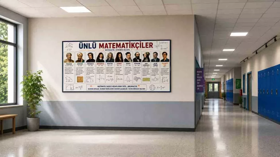 Ünlü Matematikçiler Okul Posteri