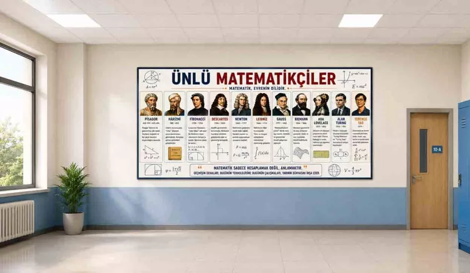 Ünlü Matematikçiler Okul Posteri