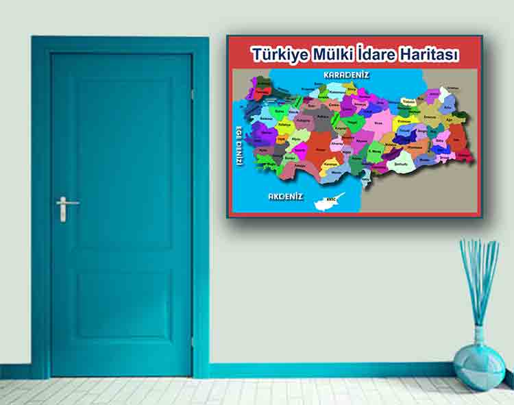 Türkiye Haritası Ders Afişi Poster