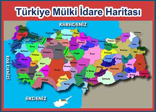 Türkiye Haritası Ders Afişi Poster