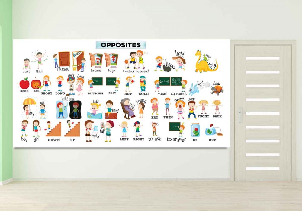 İngilizce Zıtlıklar Duvar Görseli