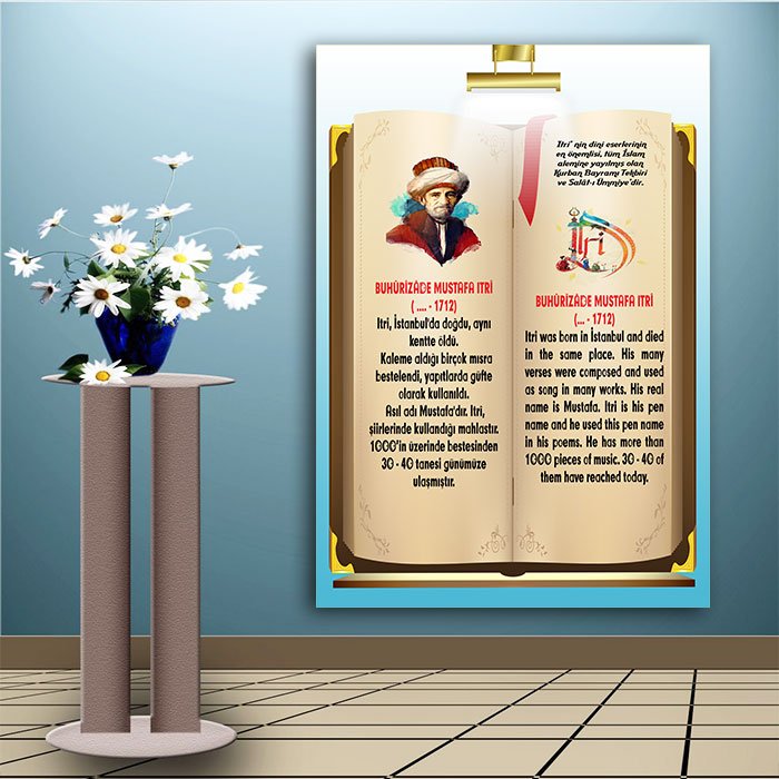 İngilizce Türkçe Türk Büyükleri Itri Ders afişi Poster