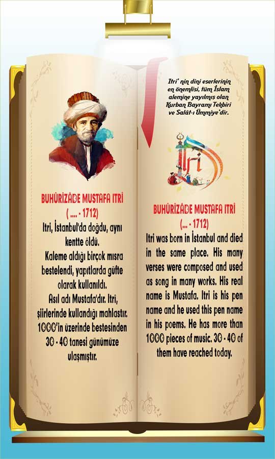 İngilizce Türkçe Türk Büyükleri Itri Ders afişi Poster