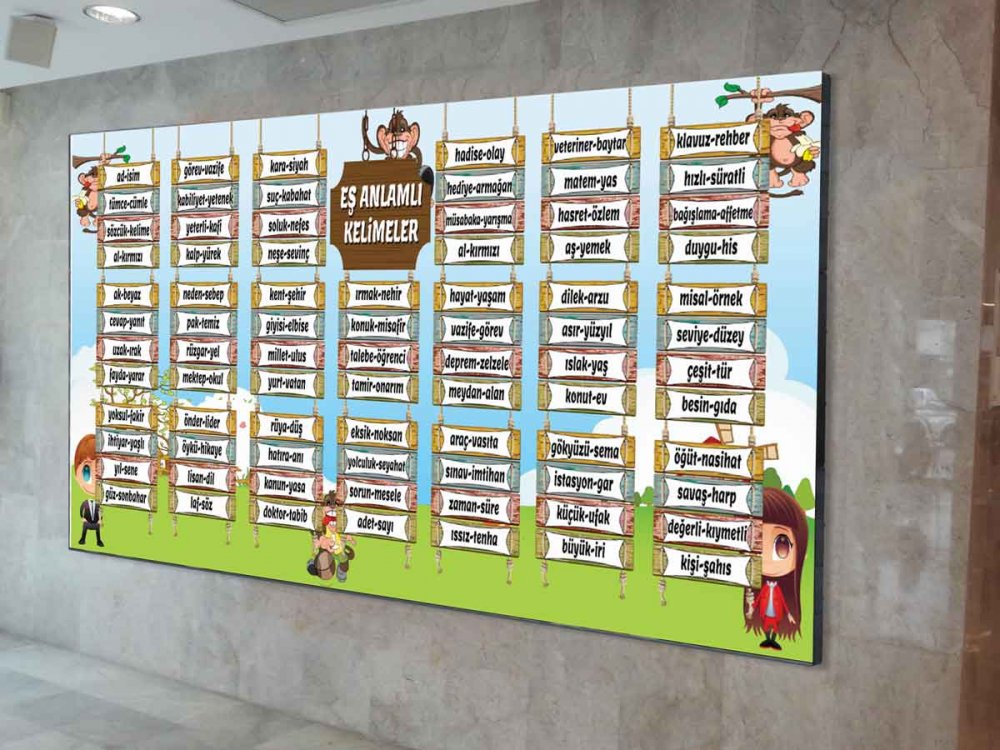 Eş Anlamlı Kelimeler Okul Posteri