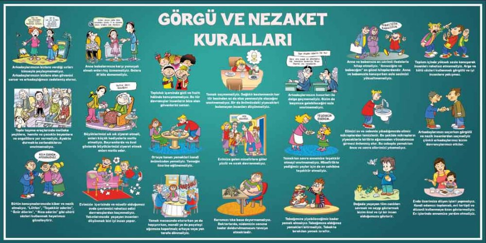 Görgü Ve Nezaket Kuralları Okul Posteri
