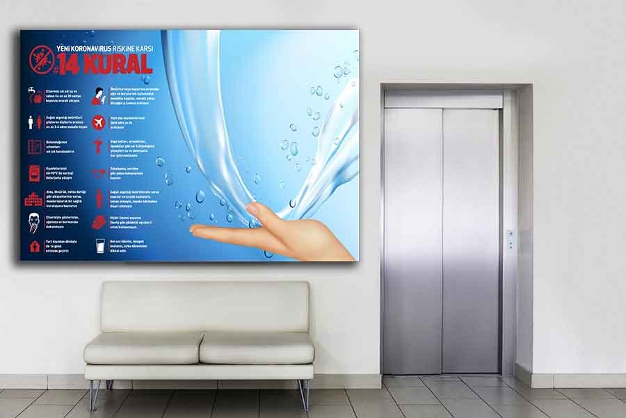 Korona 14 Kural Afişi Okul Posteri