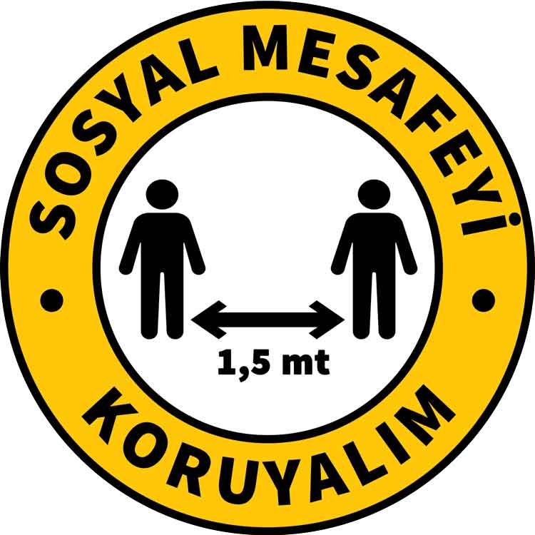 Korona Virüs Sosyal Mesafe Etiketi