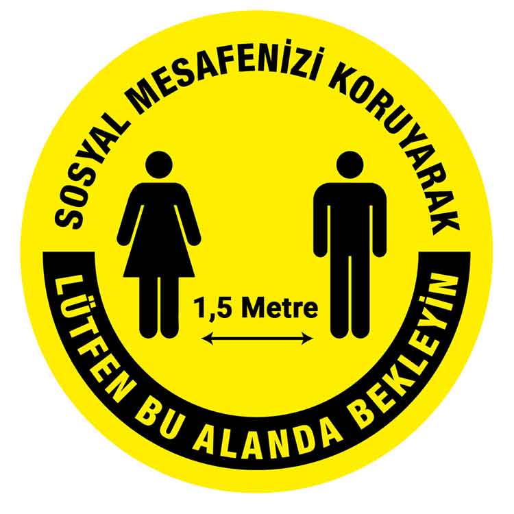 Korona Virüs Sosyal Mesafe Etiketi