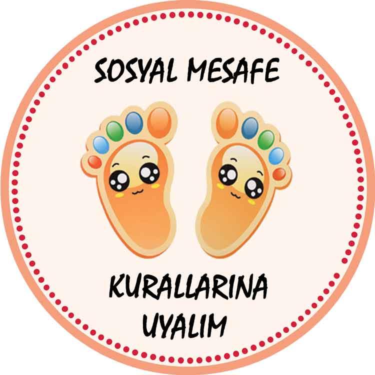 Korona Virüs Ana Okulu Sosyal Mesafe Etiketi