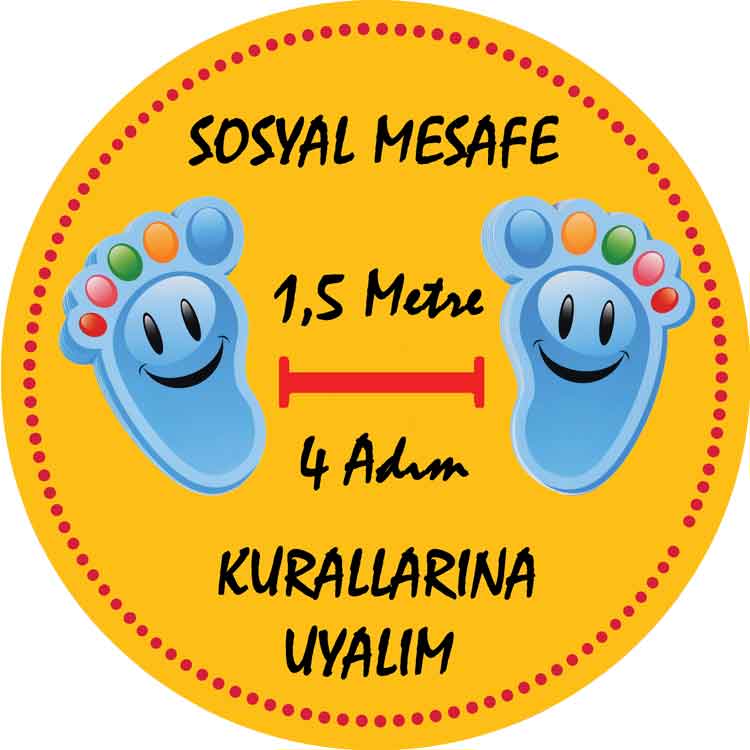 Korona Virüs Ana Okulu Sosyal Mesafe Etiketi