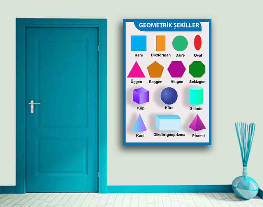 Geometrik Şekiller Okul Posteri