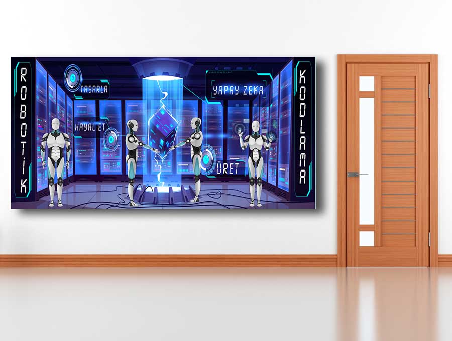 Robotik ve Kodlama Sınıfı Okul Posteri