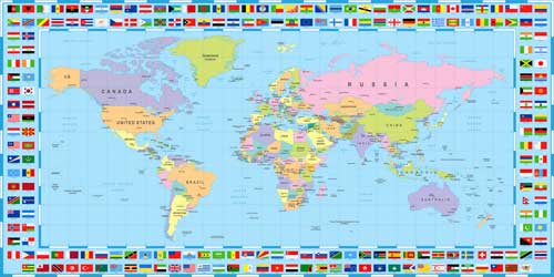 Dünya Siyasi Haritası Okul Posteri