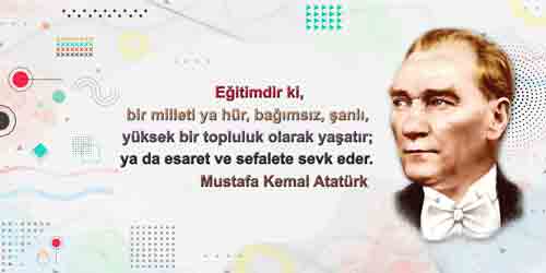 Atatürk ve Eğitim Okul Posteri