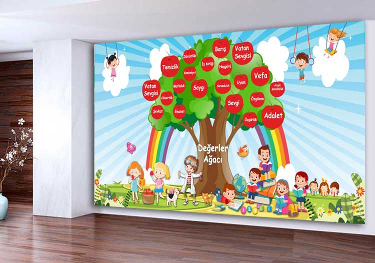 Değerler Ağacı Okul Posteri