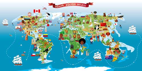 Dünya Kültür Atlası Okul Posteri