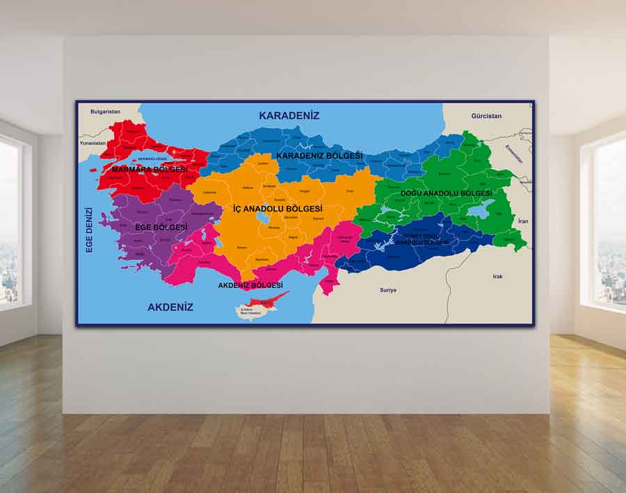 Türkiye Bölgeler Haritası Okul Posteri