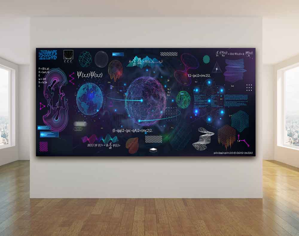 Bilim Öğeleri ve Geometrik Şekiller Okul Posteri