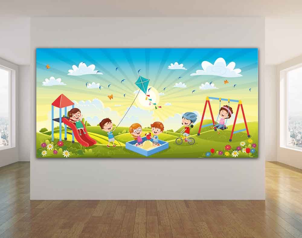 Eğlenen Çocuklar Okul Posteri