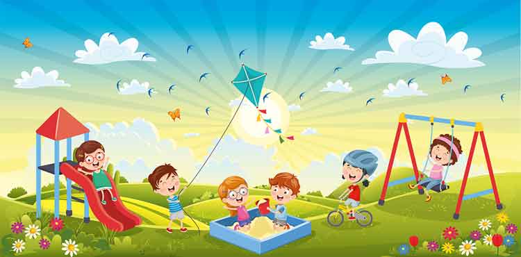 Eğlenen Çocuklar Okul Posteri