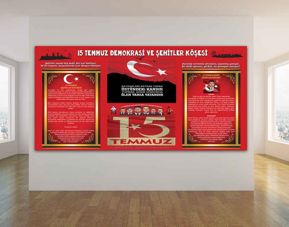 15 Temmuz Köşesi Okul Posteri