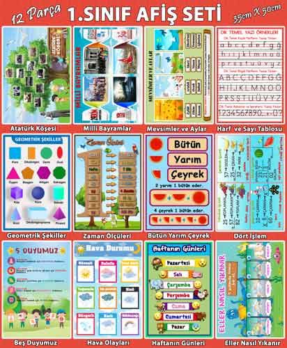 1. Sınıf Afiş Poster Seti