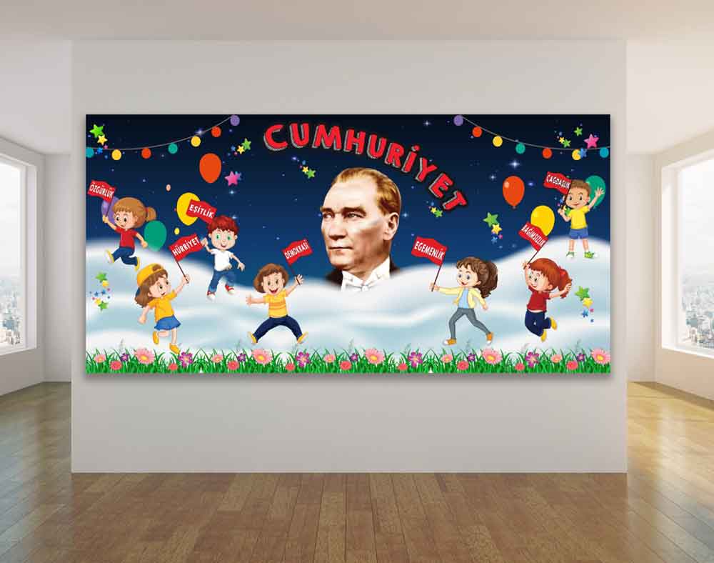 29 Ekim Cumhuriyet Bayramı Okul Panosu Posteri