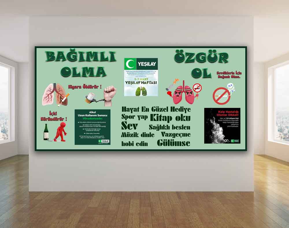 Yeşilay Haftası Okul Panosu Okul Posteri